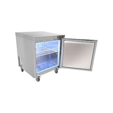 28 Inch Commercial 7.4 Cu.Ft. Stainless Steel Undercounter Refrigerator with Fan Cooling and Lockable Door