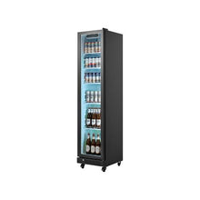 8.3 Cu.Ft Commercial Glass Door Display Refrigerator with Full-Height Design 5 Adjustable Shelves LED Interior Lighting and Casters for Stores Cafes, Bars & Home