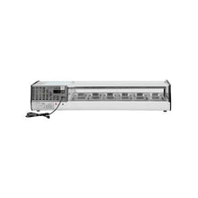 59.45 Inch Commercial Sushi Display Refrigerator with 6 Pan Countertop Showcase for Restaurants and Sushi Bars