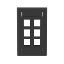 Flush Mount Screw On Faceplates With Label Pocket Black NK6FBL