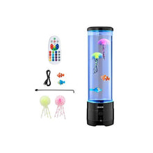 Relaxing Color Changing LED Artificial Aquarium Bubble Tank Lamp with Bluetooth Speaker