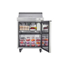 28 Inch Stainless Steel Sandwich Prep Refrigerator 7.1 Cu.Ft. Mega Top Salad Prep Table with 8 Pans