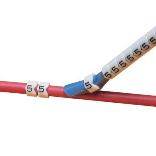 Pre Printed Non Adhesive Clip On Wire Marker White With Black PCA11-O