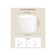 13x10 Inch Medium Replacement Fabric Drum Lamp Shades for Table & Floor Lamps Off-White Linen