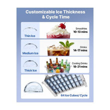 Built-In 100 lbs/24H Commercial Ice Cube Maker with LED Display and Self-Cleaning Function