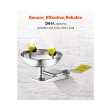 27 cm Wall-Mounted Emergency Eyewash Station Stainless Steel First Aid Eye Wash Unit 16.14 x 12.99 x 9.45 inch