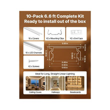 2M Aluminum Complete LED Strip U-Channel Kit with Mounting Accessories for Counter & Shelf Lighting
