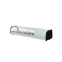 59.45 Inch Commercial Sushi Display Refrigerator with 6 Pan Countertop Showcase for Restaurants and Sushi Bars