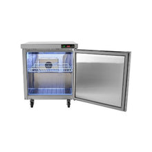 28 Inch Commercial 7.4 Cu.Ft. Stainless Steel Undercounter Refrigerator with Fan Cooling and Lockable Door