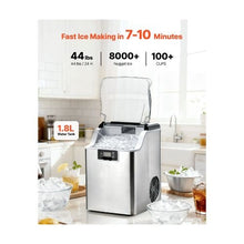 44 Lbs/Day Compact Countertop Nugget Ice Maker with Self-Cleaning for Kitchen, Bar & Office Gray