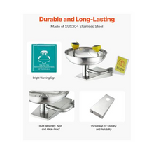 27 cm Wall-Mounted Emergency Eyewash Station Stainless Steel First Aid Eye Wash Unit 16.14 x 12.99 x 9.45 inch