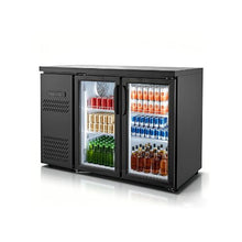 Commercial Double Doo Beverage Refrigerator, 11.8 Cu.Ft. Back Bar Display Cooler with Fan Cooling