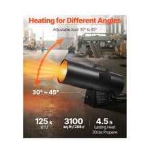 Heavy-Duty 125,000 BTU Stepless Adjustable Propane Barrel Heater for Indoor and Outdoor Heating