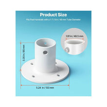 1-7/8 Inch Inground Pool Ladder Deck Anchor Flanges Aluminum Alloy Handrail Mounts with Stainless Steel Hardware White 4 Pack