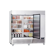 Heavy Duty 82.5 Inch Commercial Reach-In Freezer 60.42 Cu.Ft Triple Door Stainless Steel Upright Freezer