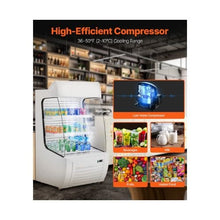 12.7 Cu.Ft. Commercial Open Air Merchandiser Refrigerator 2-Tier Grab-and-Go Display Cooler with Air LED Lighting