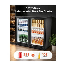 7.4 Cu. Ft. Commercial Back Bar Beverage Cooler with LED Lighting and Adjustable Shelves