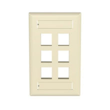 Flush Mount Screw On Faceplates With Label Pocket Electric Ivory NK6FEIY