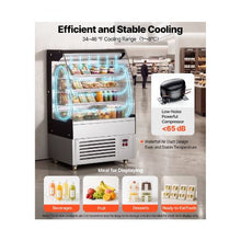 Vertical 5.4 Cu.Ft. Open Air Display Cooler 3 Tier Commercial Refrigerated Merchandiser with LED Lighting and Night Curtain