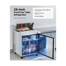 28 Inch Stainless Steel Sandwich Prep Refrigerator 7.1 Cu.Ft. Mega Top Salad Prep Table with 8 Pans