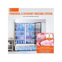 Heavy Duty 82.5 Inch Commercial Reach-In Freezer 60.42 Cu.Ft Triple Door Stainless Steel Upright Freezer