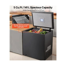 Freestanding 4.77 Cu.Ft Chest Freezer for Home & Commercial Use with 2 Removable Baskets Adjustable Temperature Black