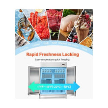 54 Inch Commercial Reach In Freezer 43.2 Cu.Ft. 2 Door Stainless Steel Upright Freezer with 8 Adjustable Shelves