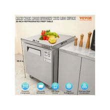 28 Inch Commercial 7.4 Cu.Ft. Stainless Steel Undercounter Refrigerator with Fan Cooling and Lockable Door