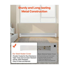 Easy Install Basic Series 6 Ft Steel Front Cover for Baseboard Heating Systems White
