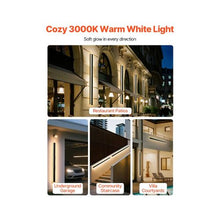 47.2 Inch Long Strip Modern IP65 Waterproof Outdoor Wall Sconce Lighting 3000K Warm White 2 Pack