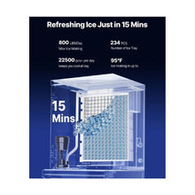 800LBS Daily Production Commercial Ice Cube Maker with 300LBS Large Capacity Storage Bin