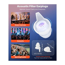 High-Fidelity Music Earplugs SNR 27 dB Noise Reduction Reusable Soft Silicone Musician Ear Plugs 2 Pairs for Concerts, Festivals, Raves & Live Events