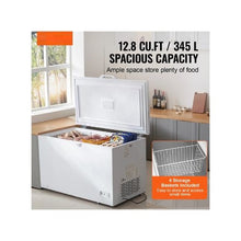 12.8 Cu.Ft Freestanding Commercial Chest Freezer with 345 L Capacity Locking Lid 7 Level Adjustable Temperature