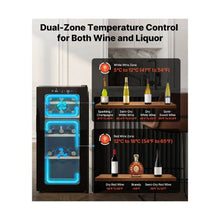 Freestanding Dual Zone Wine Refrigerator 20 Bottle Capacity with Precision Temperature Control for Home, Bar & Office