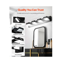 6000K Modern 4-Light IP44 Waterproof LED Mirror Wall Mounted Lighting Fixture for Bathroom & Living Room