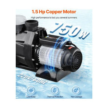 1.5 HP Single-Speed Above Ground Swimming Pool Pump with 220V High-Efficiency Motor