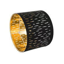 Easy Installation 13" x 10 Inch Medium Size Decorative Black Hollow Cut-Out Drum Lampshades with Harp Set of Two