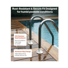 1-7/8 Inch Inground Pool Ladder Deck Anchor Flanges Aluminum Alloy Handrail Mounts with Stainless Steel Hardware White 4 Pack