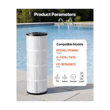 50 Sq. Ft. Swimming Pool Filter Cartridge Replacement Spa & Hot Tub Filter Element High Efficiency Trilobal Pleated Design Compatible with Hayward C500 & CX500-RE