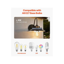 E27 Bulb Vintage Style Solar Motion Sensor Outdoor Wall Barn Light Fixture 2 Pack
