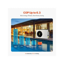 22250 BTU Electric Pool Heat Pump Heating & Cooling Pool Heater for 3171–6605 Gallon Above & In-Ground Pools Low Noise EnergEfficient AC 120V 60Hz