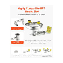 27 cm Wall-Mounted Emergency Eyewash Station Stainless Steel First Aid Eye Wash Unit 16.14 x 12.99 x 9.45 inch