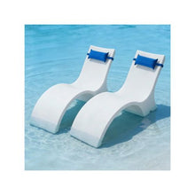 Set of 2 15 Inch Pool Chaise Lounge Chairs Water-Weighted In-Pool Loungers with Headrests for Up to 15-Inch Water Depths 440 LBS Weight Capacity