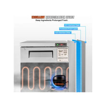 28 Inch Commercial 7.4 Cu.Ft. Stainless Steel Undercounter Refrigerator with Fan Cooling and Lockable Door