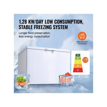 12.8 Cu.Ft Freestanding Commercial Chest Freezer with 345 L Capacity Locking Lid 7 Level Adjustable Temperature