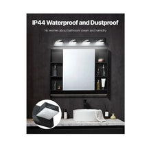 6000K Modern 4-Light IP44 Waterproof LED Mirror Wall Mounted Lighting Fixture for Bathroom & Living Room