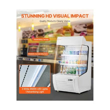 12.7 Cu.Ft. Commercial Open Air Merchandiser Refrigerator 2-Tier Grab-and-Go Display Cooler with Air LED Lighting