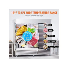 Heavy Duty 82.5 Inch Commercial Reach-In Freezer 60.42 Cu.Ft Triple Door Stainless Steel Upright Freezer