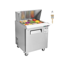 7.4 Cu. Ft. Commercial 28 Inch Sandwich Salad Prep Table with Locking Door & Cutting Board