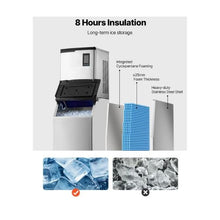 800LBS Daily Production Commercial Ice Cube Maker with 300LBS Large Capacity Storage Bin